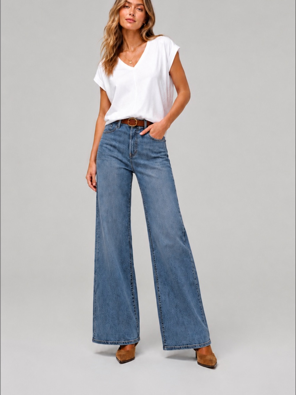DU/ER Performance Denim+ High Rise Wide Leg Jeans Vintage Seaside NWT W31 L33